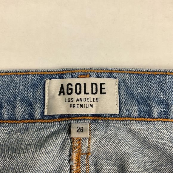 Agolde Blue Denim Mini Skirt - Picture 3 of 9